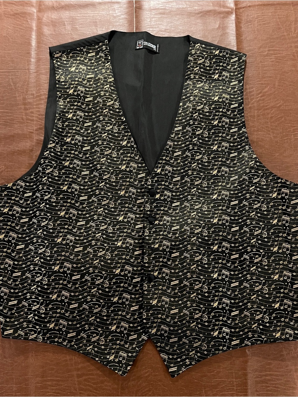 Vintage Mel Howard Accessories Musical Note Formal Waistcoat Vest - Size XXL